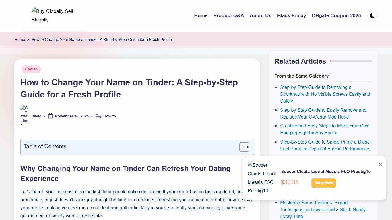 How to Change Your Name on Tinder: A Step-by-Step Guide for a Fresh Profile - Smart.DHgate – Trusted Buying Guides for Global Shoppers